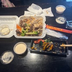 Ichiban Grill - Steak hibachi with the Rock 'N Roll (Deep Fried) sushi roll