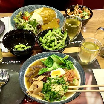 wagamama - Prudential - Chicken Katsu, TanTanMen Ramen, Edamame, Bang Bang Cauliflower, Noursh-mint Juice, Ginger & Lemongrass Tea - Asian Fusion Near Me - Boston, Massachusetts wagamama - Prudential - Chicken Katsu, TanTanMen Ramen, Edamame, Bang Bang Cauliflower, Noursh-mint Juice, Ginger & Lemongrass Tea - Asian Fusion Near Me - Boston, Massachusetts
