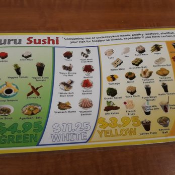 KuruKuru Sushi - Menu. 02/25/23 - Sushi Bars Near Me - Honolulu, Hawaii