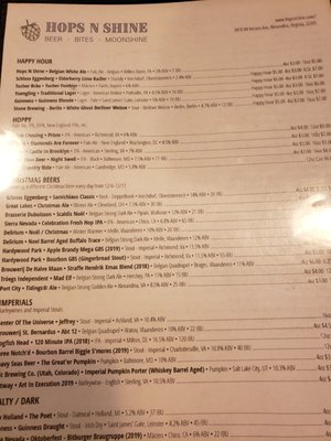 Menu photo 6 Hops N Shine Alexandria, VA