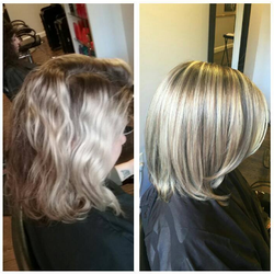 Del Ara Salon - Before & after full foil highlights by Michelle!