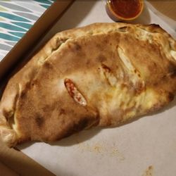 Panini Pizza - Eggplant parmesan calzone.