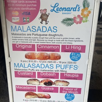 Leonard's Bakery - 7/13/22 Menu - Bakeries Near Me - Honolulu, Hawaii Leonard's Bakery - 7/13/22 Menu - Bakeries Near Me - Honolulu, Hawaii