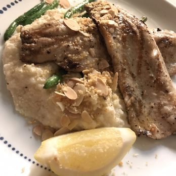 Liberty Common - Trout almondine over grits - Southern Near Me - Nashville, Tennessee Liberty Common - Trout almondine over grits - Southern Near Me - Nashville, Tennessee