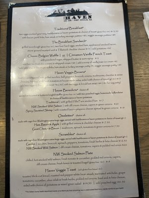 Menu photo 1 First Street Haven Port Angeles, WA