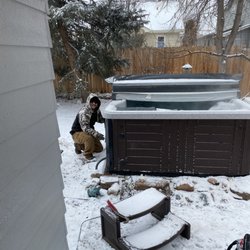 Aqua Spas - Smiling even in a blizzard! Thank you Aqua Spas Fort Collins! We know why we keep you over the years!
