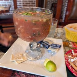 El Coronel Mexican Restaurant - Kinda like a bloody Mary but it had octopus and shrimp.