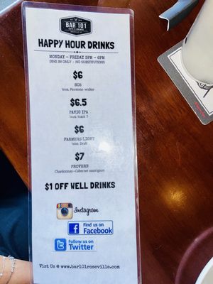 Menu photo 4 Bar 101 Eats & Drinks Roseville, CA