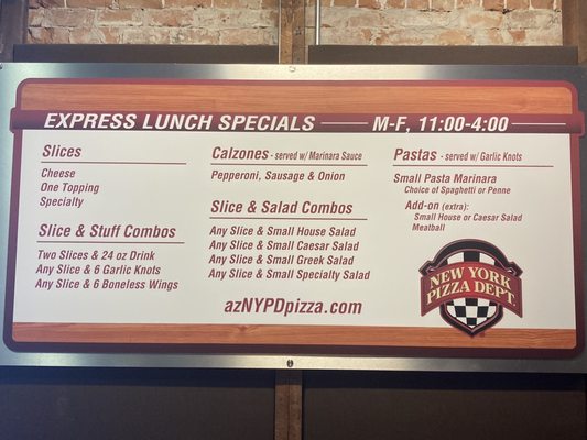 Menu photo 5 NY Pizza Department Phoenix, AZ