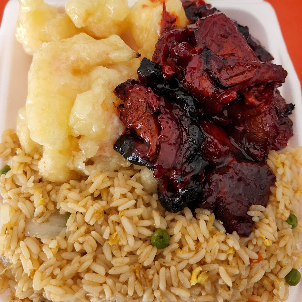 Dragon Express - Coconut shrimp and Bar-B-Q pork with fried rice - Chinese Near Me - Escondido, California Dragon Express - Coconut shrimp and Bar-B-Q pork with fried rice - Chinese Near Me - Escondido, California