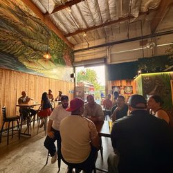 Indoor taproom seating area