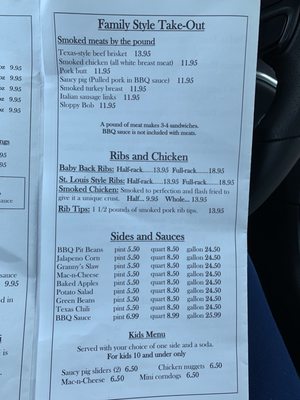 Menu photo 3 Cactus Bob's BBQ Corral Johnston, IA