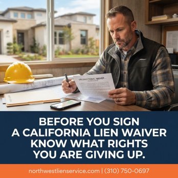 Northwest Lien Service - California lien waiver. Know what you're giving up. Talk to our lien specialists. - Legal Services Near Me - Maple Valley, Washington Northwest Lien Service - California lien waiver. Know what you're giving up. Talk to our lien specialists. - Legal Services Near Me - Maple Valley, Washington