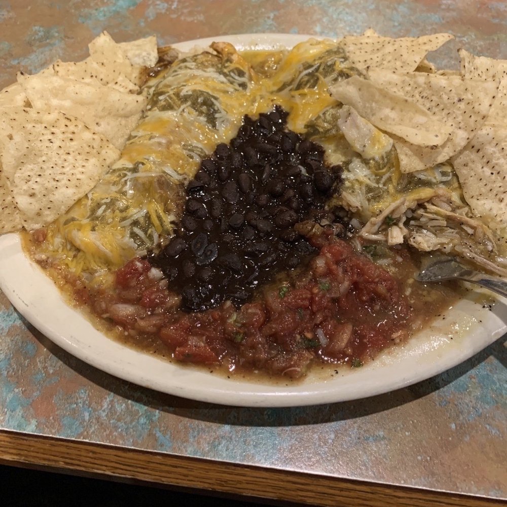 My Chazz plate with Chicken Verde; I suppose camera did not eat first...