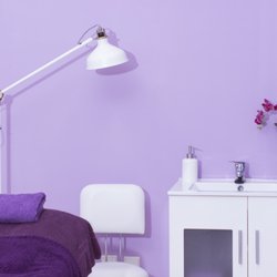 Espacio Cocoon - La cabina, en tonos lilas es de lo más relajante.