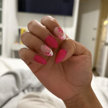 Nexgen Spa & Nails - Pink floral nail set - Nail Salons Near Me - Hutto, Texas Nexgen Spa & Nails - Pink floral nail set - Nail Salons Near Me - Hutto, Texas