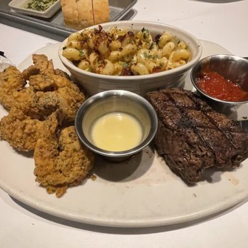 Bonefish Grill - Sirloin and Shrimp (with fried shrimp) and Bacon Mac & Cheese - Seafood Near Me - Owings Mills, Maryland Bonefish Grill - Sirloin and Shrimp (with fried shrimp) and Bacon Mac & Cheese - Seafood Near Me - Owings Mills, Maryland