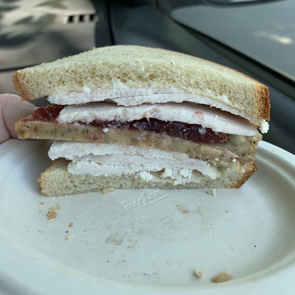 Half of my Thanksgiving sandwich