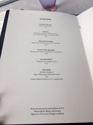 Menu photo 4 Bibendum London, XGL Menu photo 4 Bibendum London, XGL
