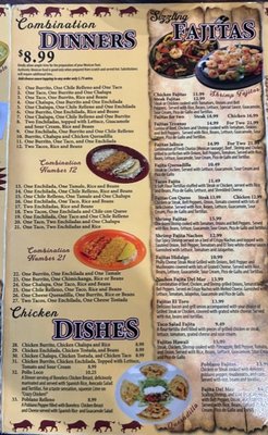 Menu photo 2 El Toro Mexican Restaurant Sallisaw, OK