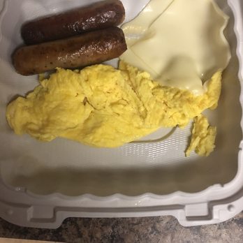Silver Diner - 2 sausage links, scrambled eggs, 2 slices of American cheese (that we're supposed to be scrambled with/in the eggs) - New American Near Me - Elkridge, Maryland Silver Diner - 2 sausage links, scrambled eggs, 2 slices of American cheese (that we're supposed to be scrambled with/in the eggs) - New American Near Me - Elkridge, Maryland