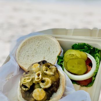 Native Cafe - Moi Cheeseburger in Paradise! I added grilled jalapeños & cheddar cheese this time bc i'm spicy like that YUM YUM YUM! :)... - American Near Me - Gulf Breeze, Florida Native Cafe - Moi Cheeseburger in Paradise! I added grilled jalapeños & cheddar cheese this time bc i'm spicy like that YUM YUM YUM! :)... - American Near Me - Gulf Breeze, Florida