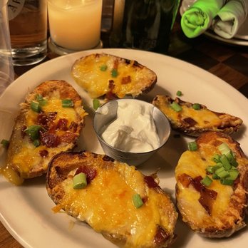 Harwood Arms - LOADED POTATO SKINS - Fish & Chips Near Me - Dallas, Texas Harwood Arms - LOADED POTATO SKINS - Fish & Chips Near Me - Dallas, Texas