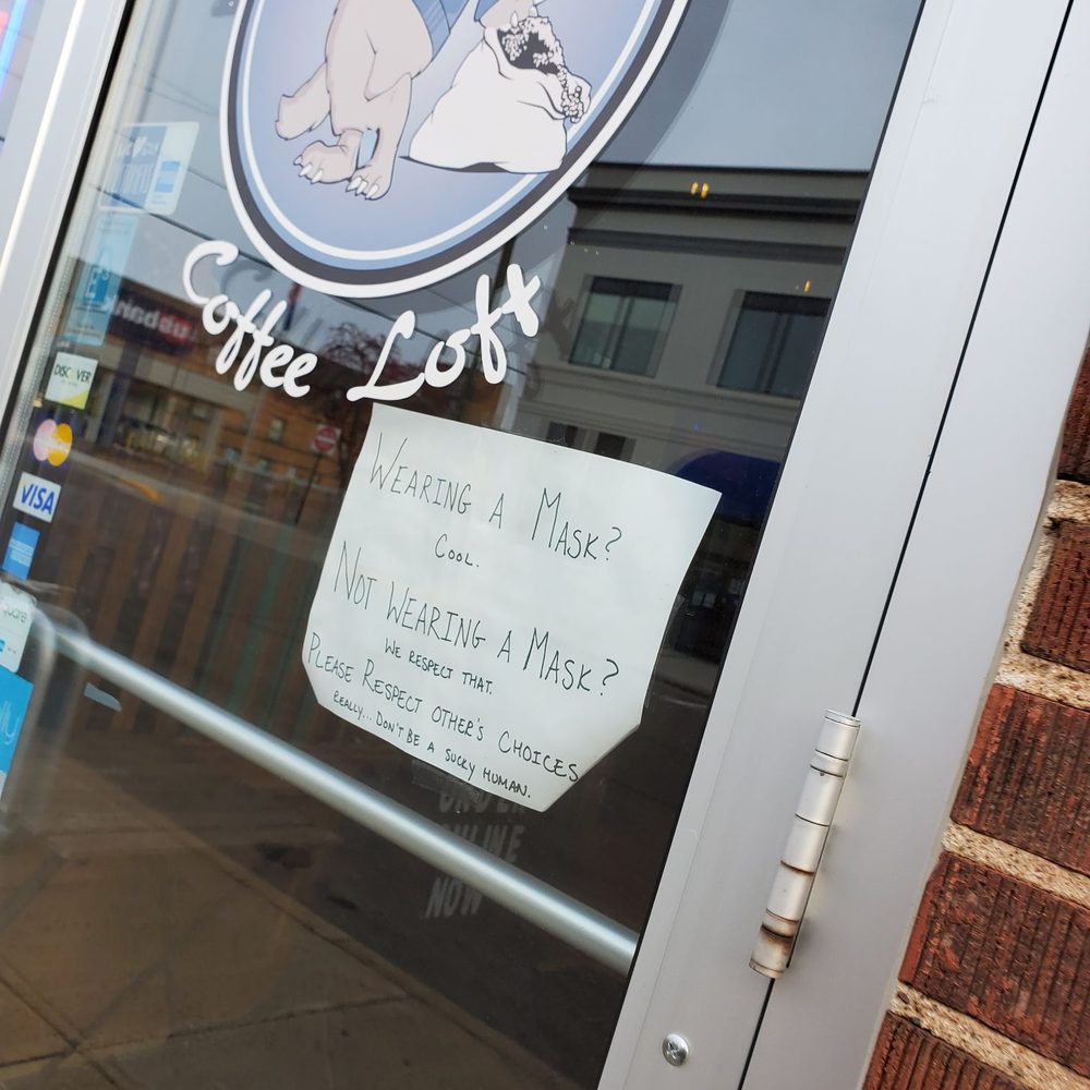 Badger Brew Coffee - a sign on the door - Coffee & Tea Near Me - Rice Lake, Wisconsin