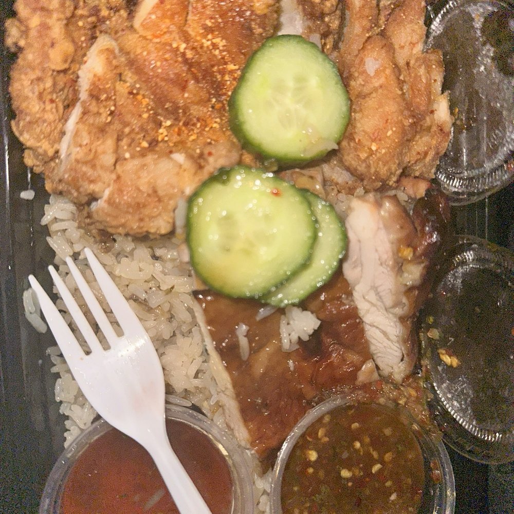 What Da Chick - Half spicy chicken, half roasted chicken combo - Thai Near Me - Watertown, Massachusetts What Da Chick - Half spicy chicken, half roasted chicken combo - Thai Near Me - Watertown, Massachusetts