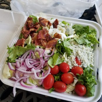 Jake's Bar & Grill - Cobb Salad to go w/ added cherry tomatoes - American Near Me - Vancouver, Washington Jake's Bar & Grill - Cobb Salad to go w/ added cherry tomatoes - American Near Me - Vancouver, Washington