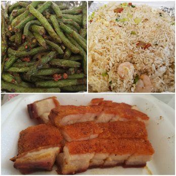 Ruby BBQ Food - Dry sauteed string beans ($5.99), Yang Chow fried rice ($7.99) & roast pork ($8.99/lb) - Barbeque Near Me - El Monte, California Ruby BBQ Food - Dry sauteed string beans ($5.99), Yang Chow fried rice ($7.99) & roast pork ($8.99/lb) - Barbeque Near Me - El Monte, California