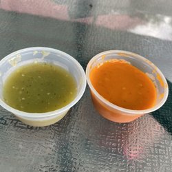 La Trailita - Green is mild/medium. Orange is fire