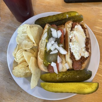 Country Cafe & General Store - Chicago Style Dog and West Virginia Dog (8.3.24) - Breakfast & Brunch Near Me - Harpers Ferry, West Virginia