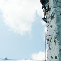 Bromley Mountain-Adventure park - Fun with the rock climbing wall