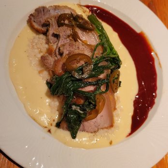 Kapa Hale - Main on the tasting menu: pork belly with two sauces of mornay and kochejeong and couscous. Perfect blending of flavors. - Hawaiian Near Me - Honolulu, Hawaii Kapa Hale - Main on the tasting menu: pork belly with two sauces of mornay and kochejeong and couscous. Perfect blending of flavors. - Hawaiian Near Me - Honolulu, Hawaii