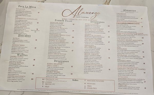Menu photo 1 Almuerzo Café Tustin, CA