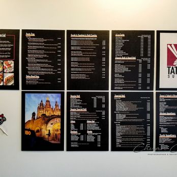 Tatsu Sushi - Menu on wall - Japanese Near Me - Toronto, Ontario Tatsu Sushi - Menu on wall - Japanese Near Me - Toronto, Ontario