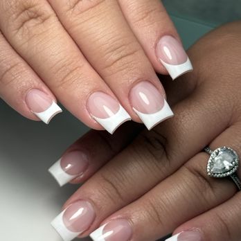 Envy Nail Bar - Acrylic Full Set - Deep Curved French - Nail Salons Near Me - Garden Grove, California