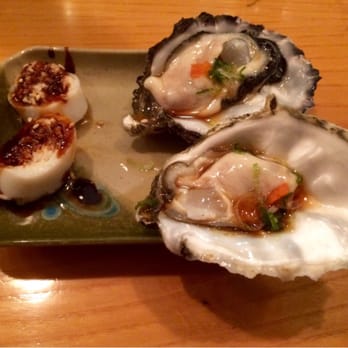Sasabune - Omakase Plate 3- Stuffed Squid with Blue crab with homemade eel sauce and Miyagi Oysters - Japanese Near Me - New York, New York Sasabune - Omakase Plate 3- Stuffed Squid with Blue crab with homemade eel sauce and Miyagi Oysters - Japanese Near Me - New York, New York