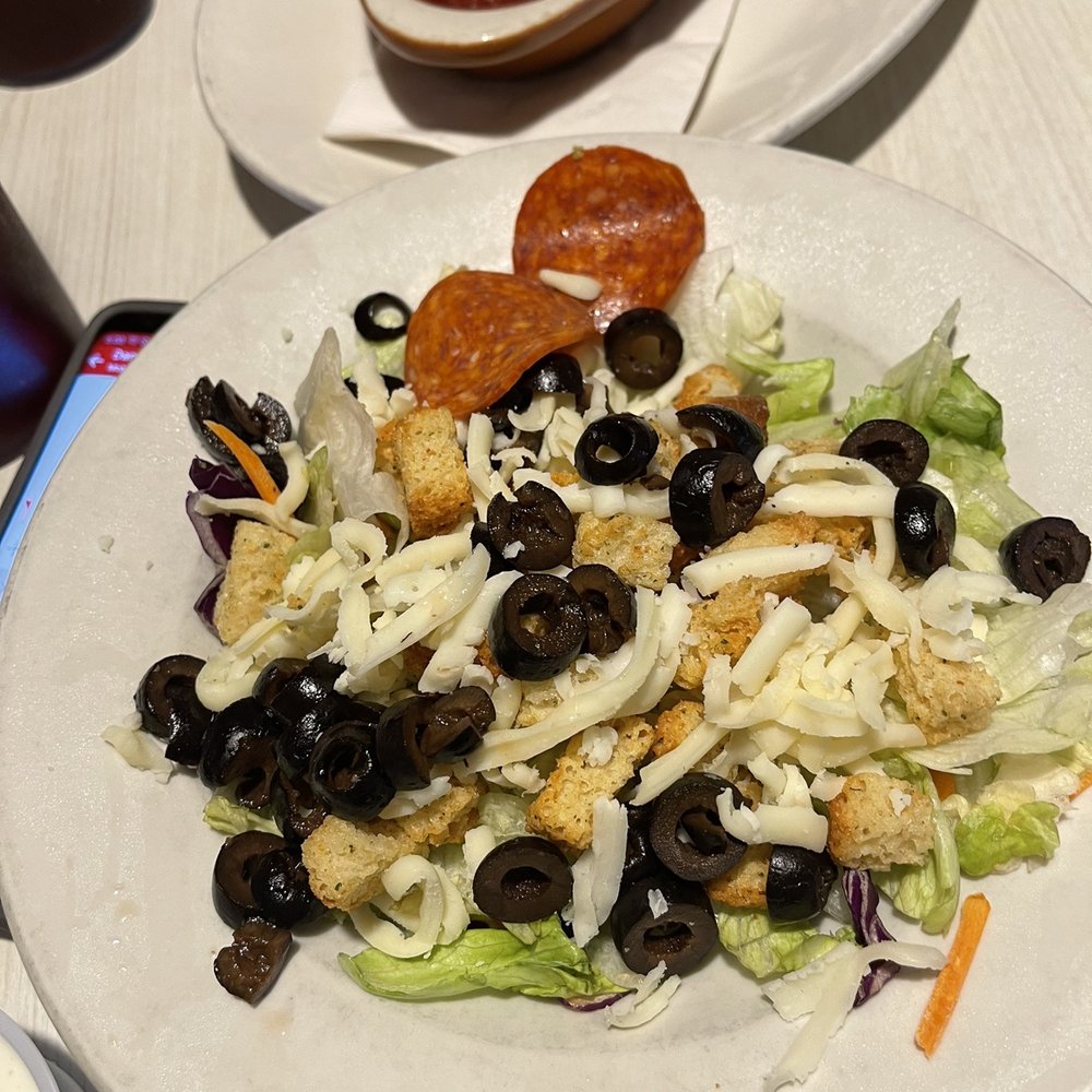 The Pizza House - House salad with olives added - Pizza Near Me - Columbus, Ohio The Pizza House - House salad with olives added - Pizza Near Me - Columbus, Ohio