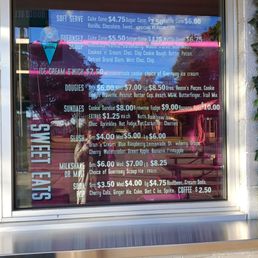 Ice cream menu Ice cream menu
