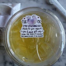 My sticker on my Mango Green Iced Tea My sticker on my Mango Green Iced Tea