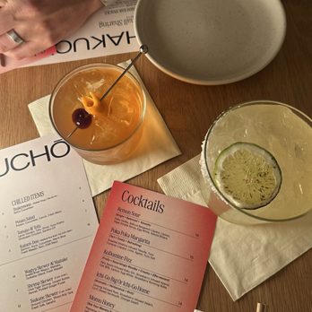 Hakucho - Old-fashioned and poka poka margarita made with Shishido peppers - Izakaya Near Me - Lakeland, Florida