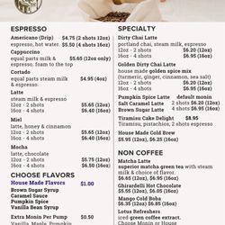 The Corner Cafe - Menu from October 2025