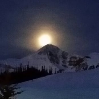Big Sky Resort - Moonset over Lone Peak! - Ski Resorts Near Me - Big Sky, Montana Big Sky Resort - Moonset over Lone Peak! - Ski Resorts Near Me - Big Sky, Montana