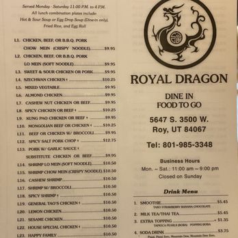 Royal Dragon - Chinese Near Me - Roy, Utah