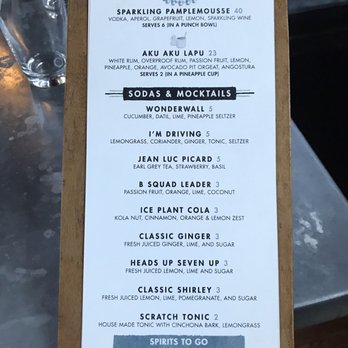 The Ice Plant - Drink menu - nonalcoholic - Cocktail Bars Near Me - St. Augustine, Florida