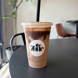 Sitting in The Zone nutrition enjoying my shake.