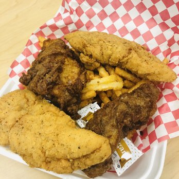 The Kilted Kod - "Surf and Turf" -- Two pieces of fish and two pieces of chicken and chips ($14) - Seafood Near Me The Kilted Kod - "Surf and Turf" -- Two pieces of fish and two pieces of chicken and chips ($14) - Seafood Near Me