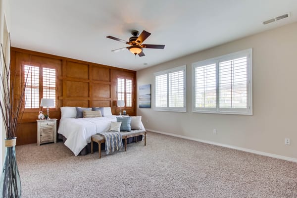 Photo of Sherry Kotvis - Carrington Real Estate Services - Menifee, CA, US. Cloverdale has master suite with upgraded wood panel wall